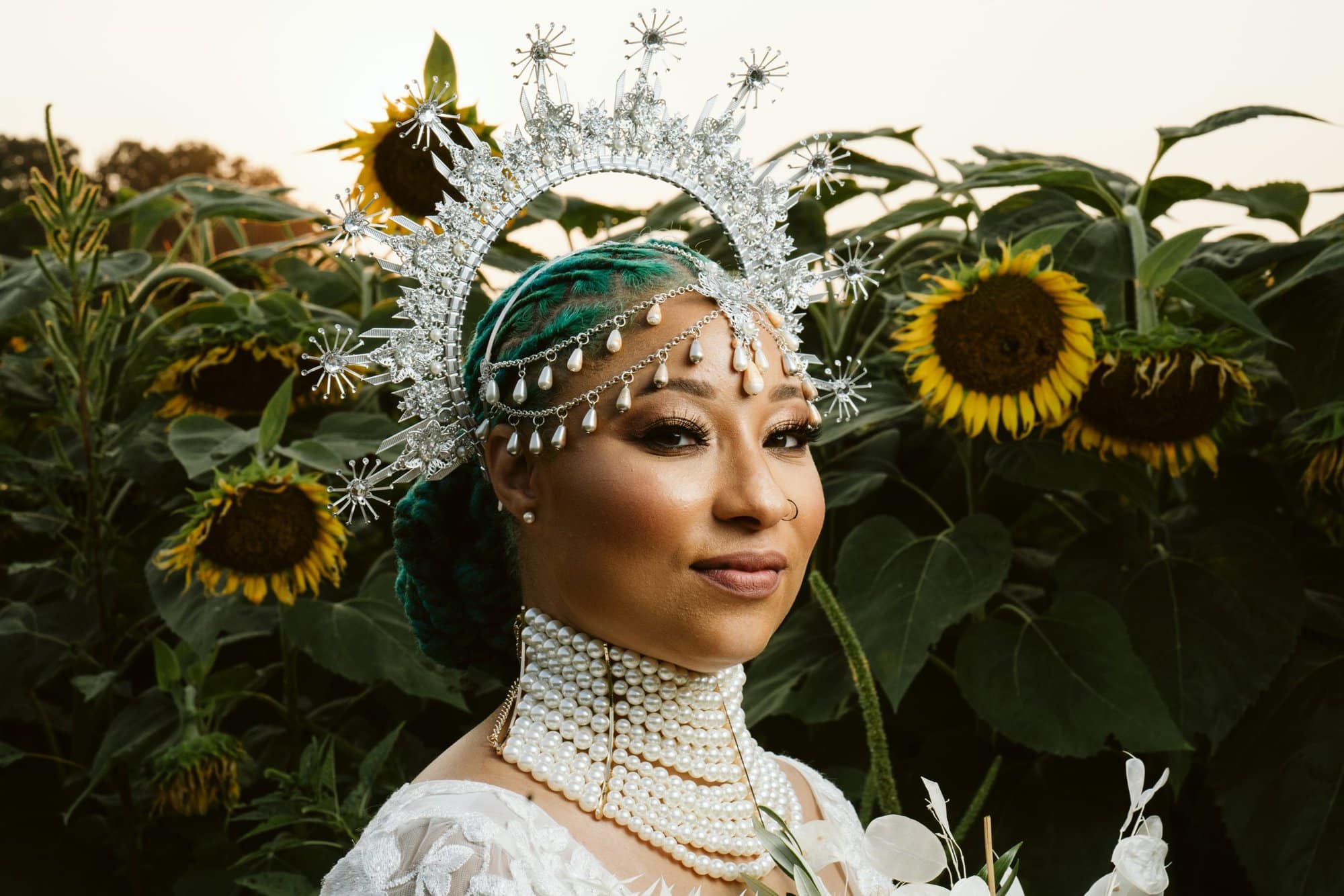 Bridal portrait taken at Dorothy Dorothea Dix Park by Greensboro North Carolina Wedding Photographer.