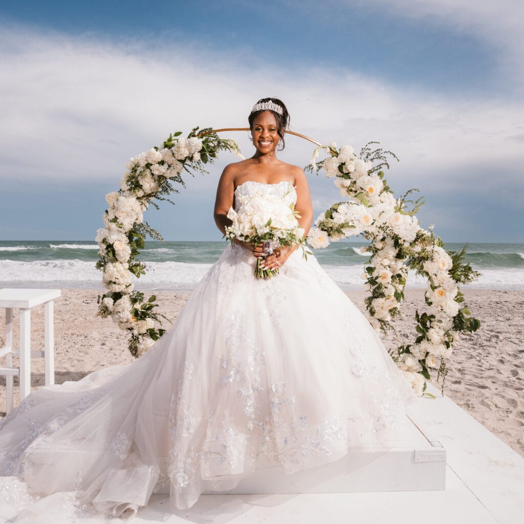 Stunning beach bride greensboro wedding dress