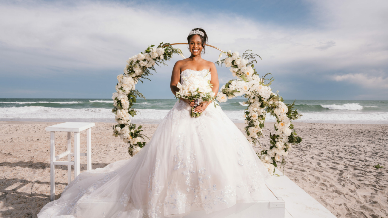 Stunning beach bride greensboro wedding dress